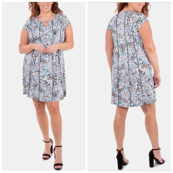 NY Collection Dresses & Skirts - NY Collection Paisley Print Fit and Flare Dress 1X